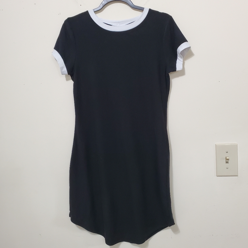 Bobbie Brooks Black White Mini T-Shirt Dress Small